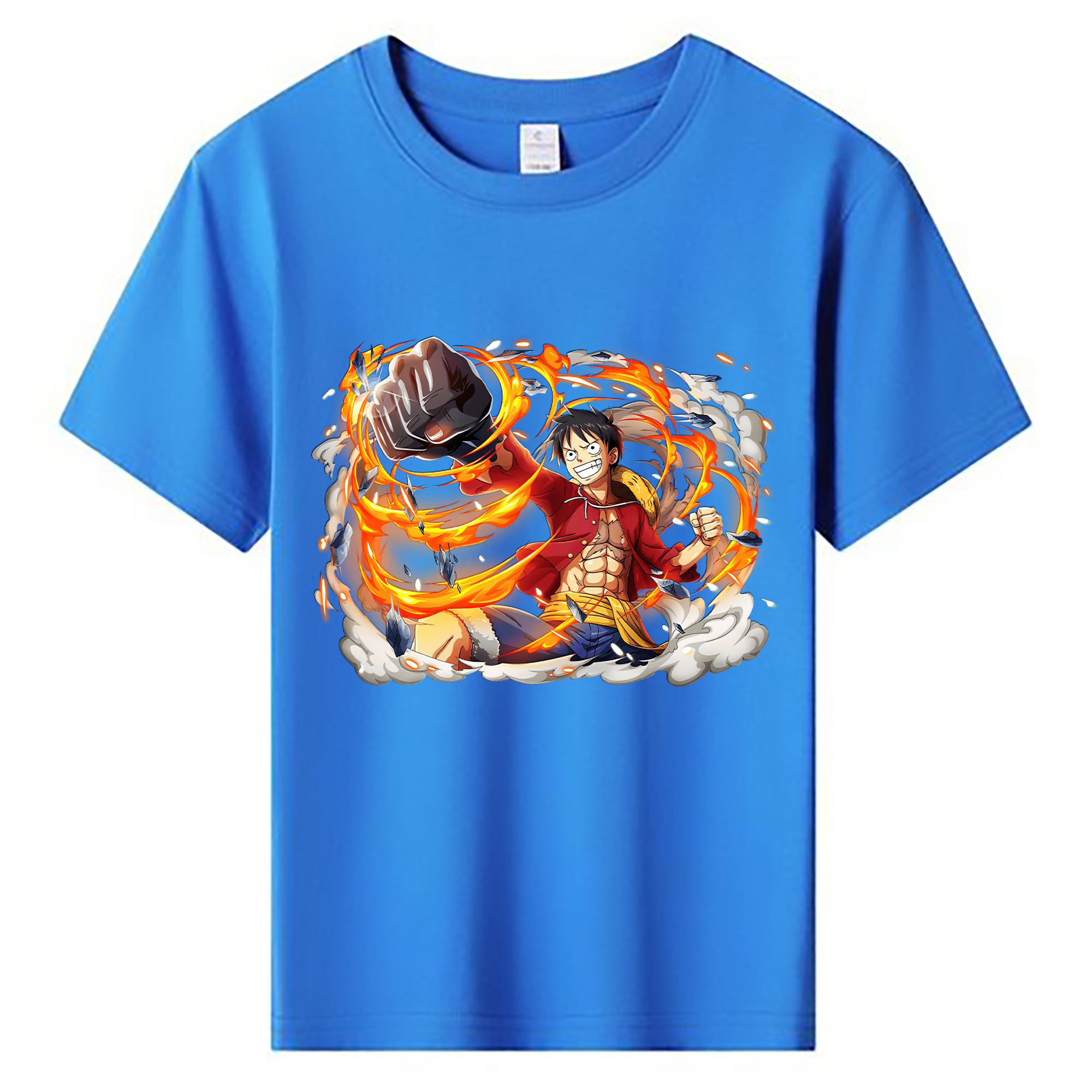 ワンピース モンキー・D・ルフィ ONE PIECE Monkey D. Luffy 綿100％キッズTシャツ（フロントプリント）